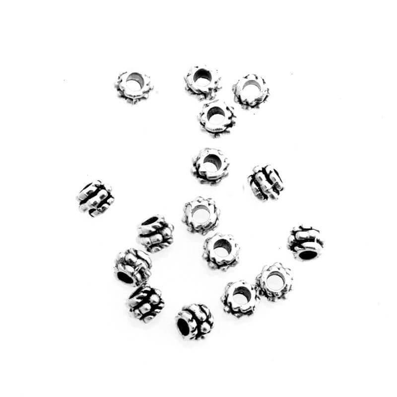 Spacer decorated with a bead antique silver 4x4mm 10pcs. AAS370