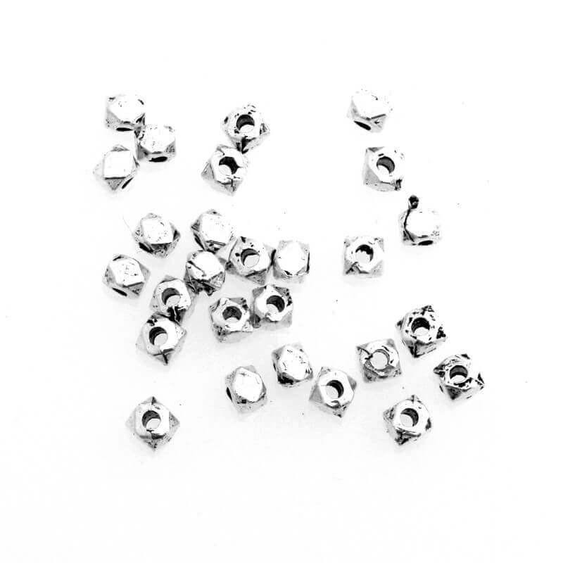 Spacer, faceted bead, antique silver 3mm, 15pcs. AAS371