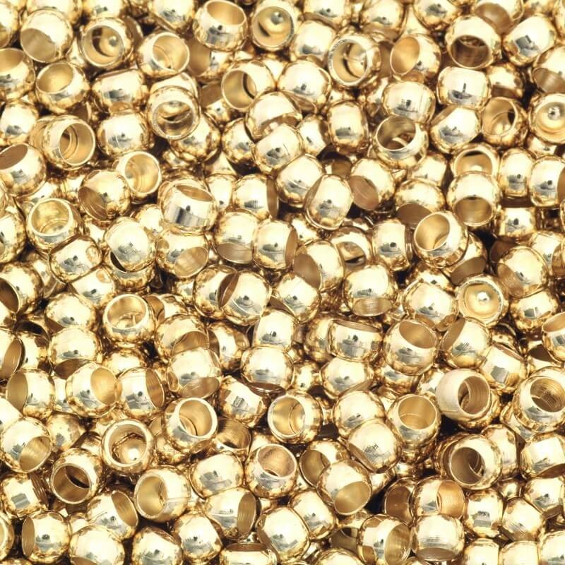 Gold-plated crimping balls 3x2mm 5g (120pcs) AKG001
