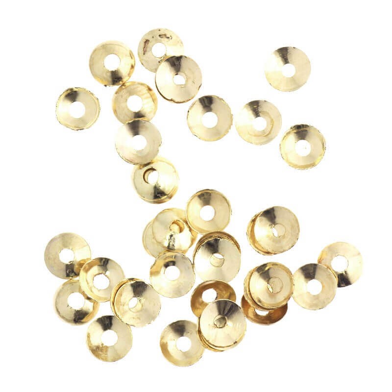 Spacer, cap, decorated with gold-plated 5x1mm 16pcs AKG057