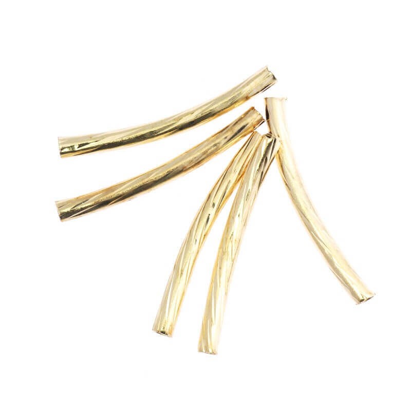 Spacer spacer tube curved gold-plated 21x1.9mm 4pcs AKG062