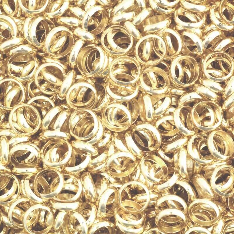 Bead spacer overlay circle gold-plated 6x1.5mm 10pcs AKG064
