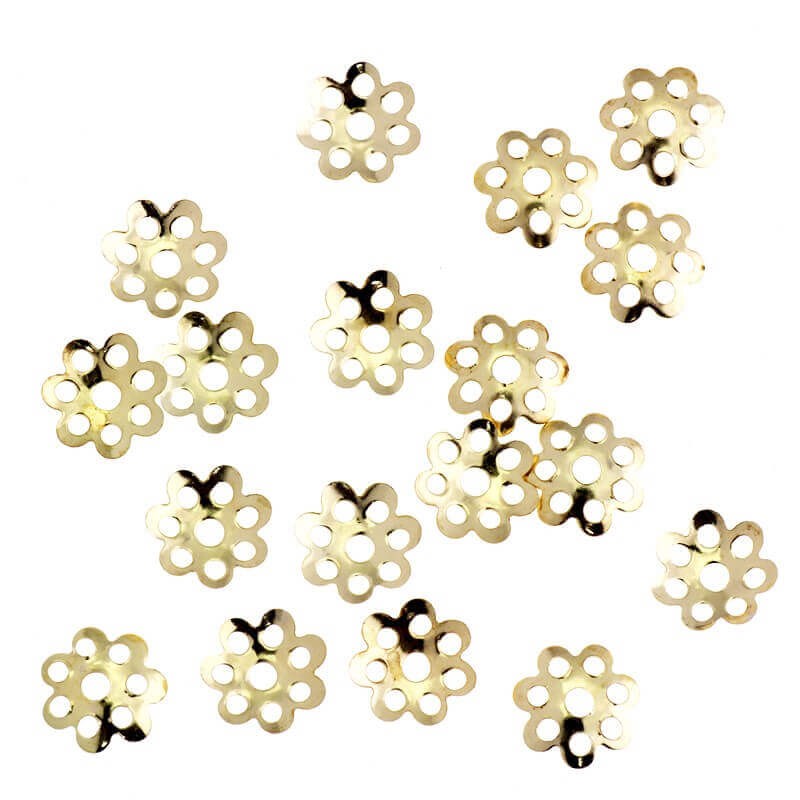 Spacer cap, openwork gold-plated 8x1.5mm 50pcs AKG078
