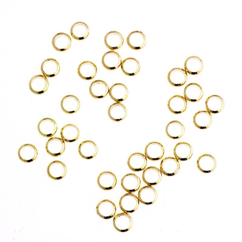 Bead spacer overlay circle gold-plated 4x1.4mm 10pcs AKG081