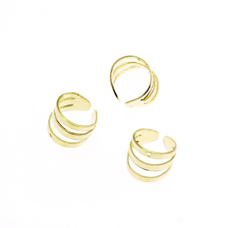 Gold-colored anti-allergic earrings 10x10mm with a hole 10pcs AKG085