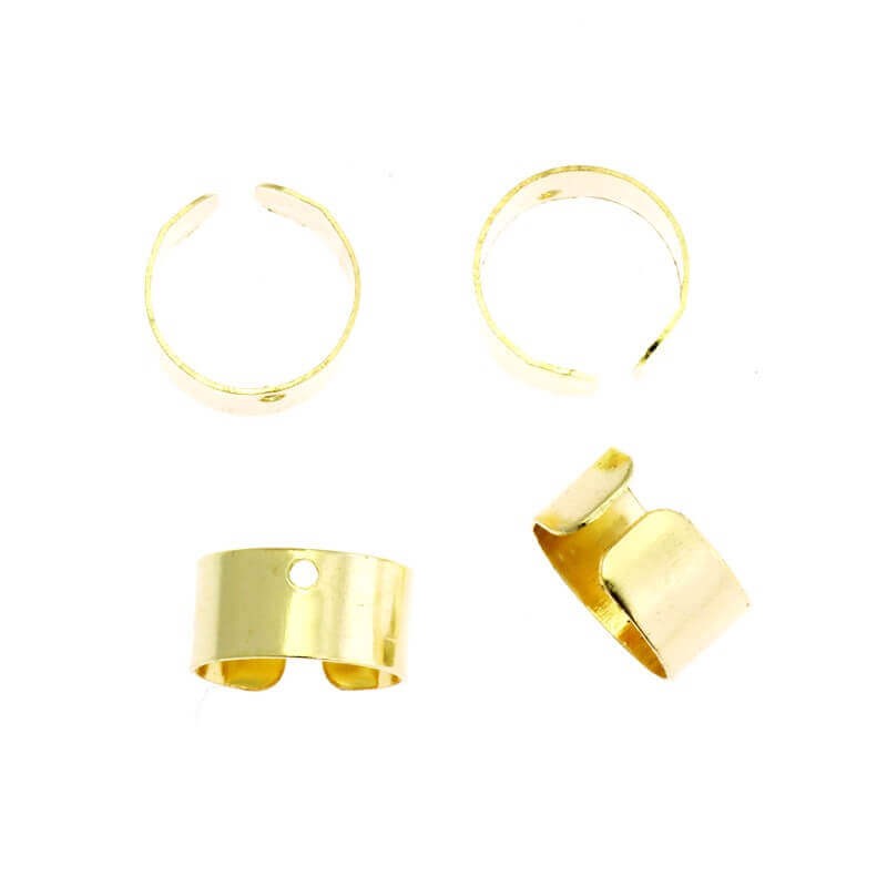 Gold-colored anti-allergic earrings 10x5mm with a hole 10pcs AKG086