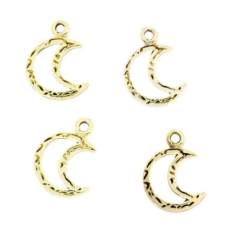 Gold-plated moon pendant 18x13x2mm 1pc AKG106
