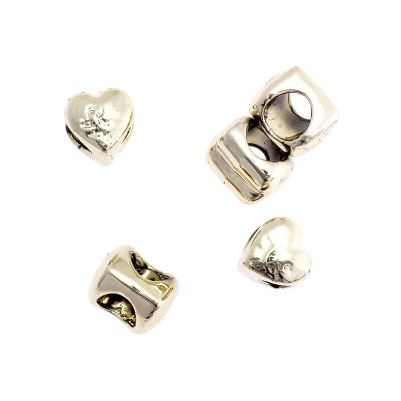 Bead spacer heart gold-plated 9x8x7mm 1pc AKG125