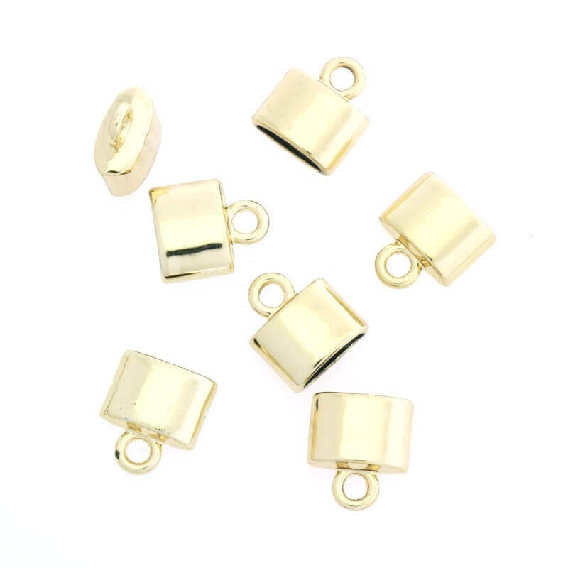 Gold-plated leather strap 10x11x5mm 2pcs AKG070