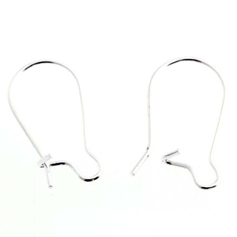 Closed antiallergic earwires small light silver 18x10mm 20pcs BIG18ZSS