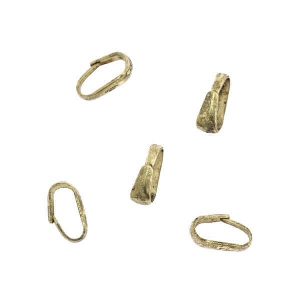 Krawatki jubilerskie miedziane gładkie antyczne złoto 7.5x4x2.5mm 2szt KRB2A