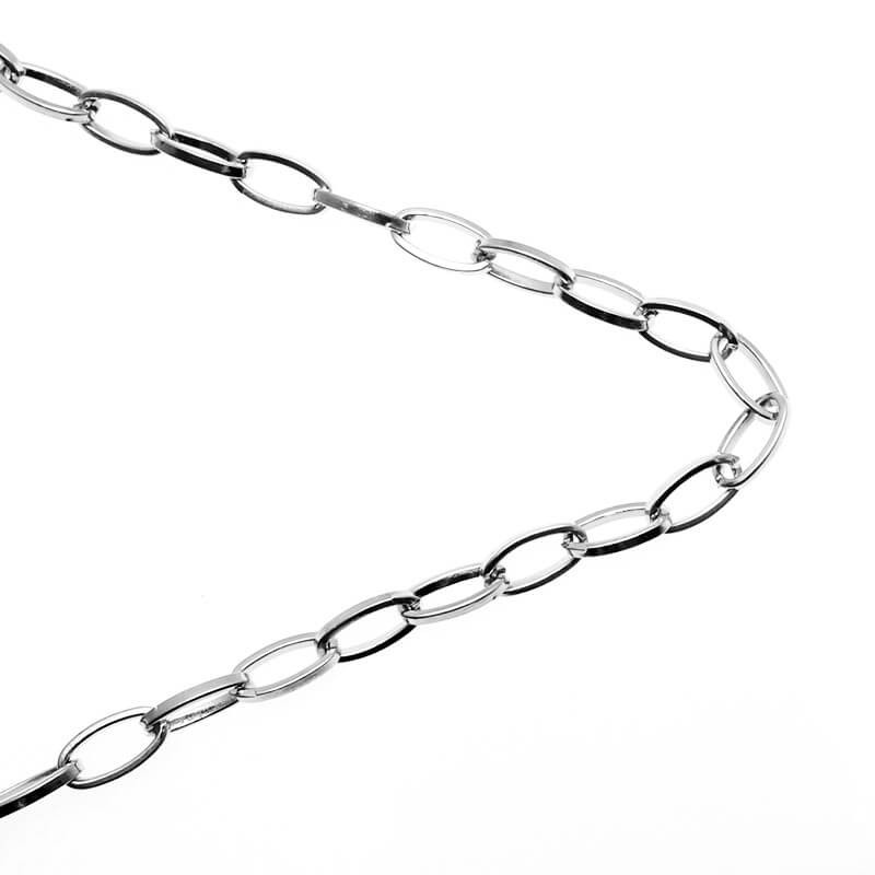 Long ankier chain, dark silver, 16x8x2mm, 1m LL002S