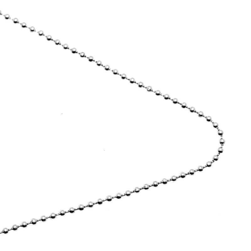 Łańcuszek kulkowy/ ciemny srebrny 2.4mm 1m LL011AS