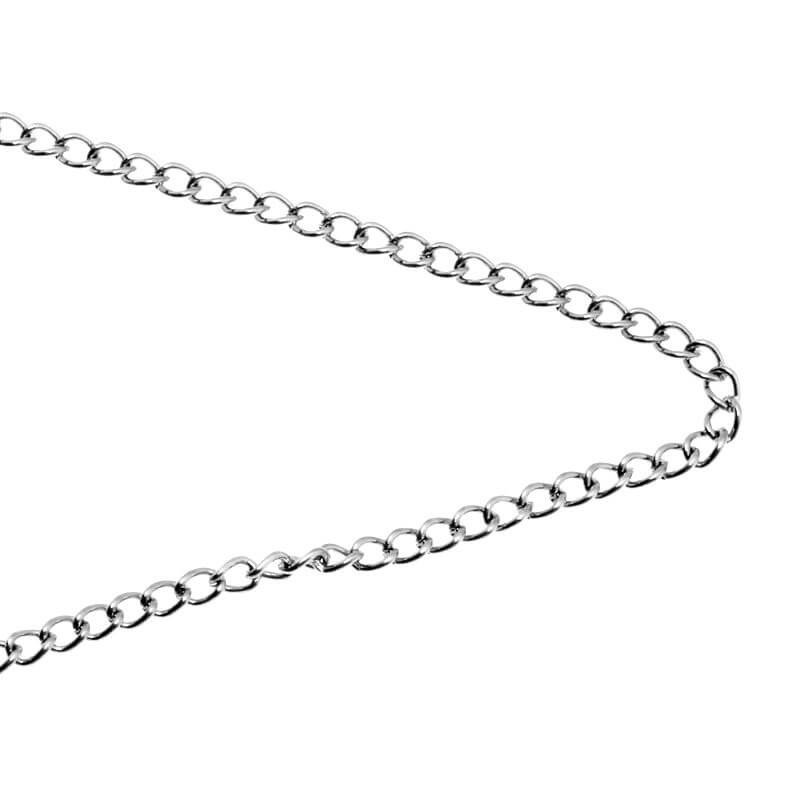 Oval twist chain delicate platinum 3.5x2.5 1m LL020AS