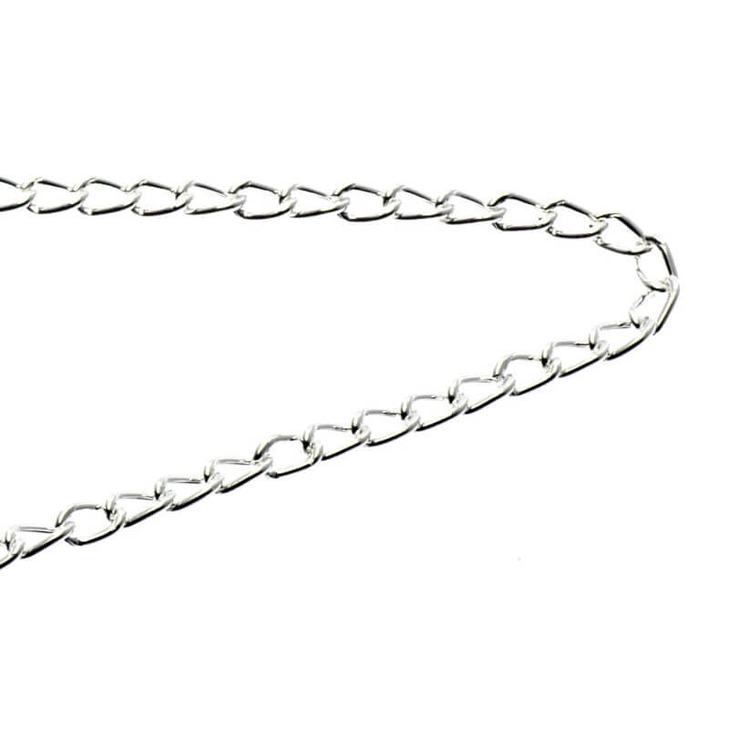 Oval twist chain delicate silver 3.5x2.5 1m LL020S