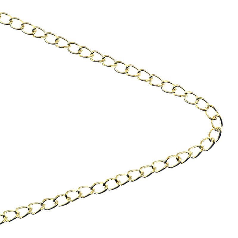 Gold-plated oval twist chain 3.4x2x0.5mm 1m LL056KG