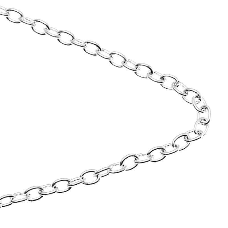 Ankier chain, light silver, 4.6x3.4x0.8mm, 1m LL057SS