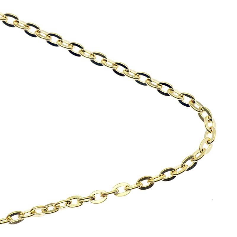 Long, flat, gold-plated chain 3.2x2.2x0.5mm LL059KG