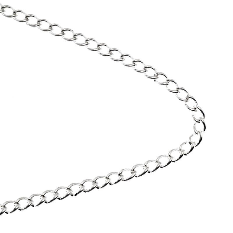 Oval twist chain light silver 4.2x2.8x0.7 1m LL060SS