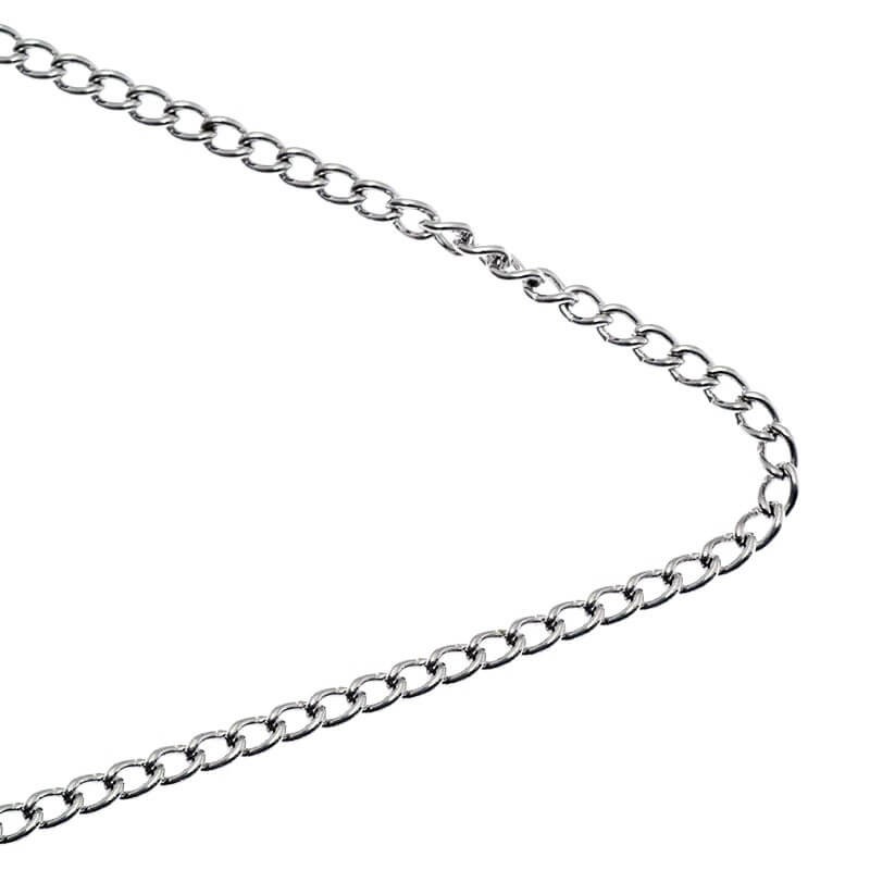 Oval twist chain delicate dark silver 3.5x2.4x0.6 1m LL063AS