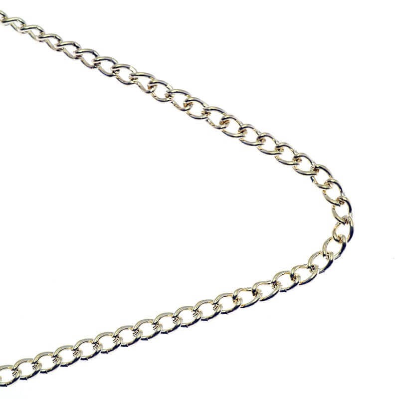 Gold-plated oval twist chain 3.5x2.4x0.6mm 1m LL063KG