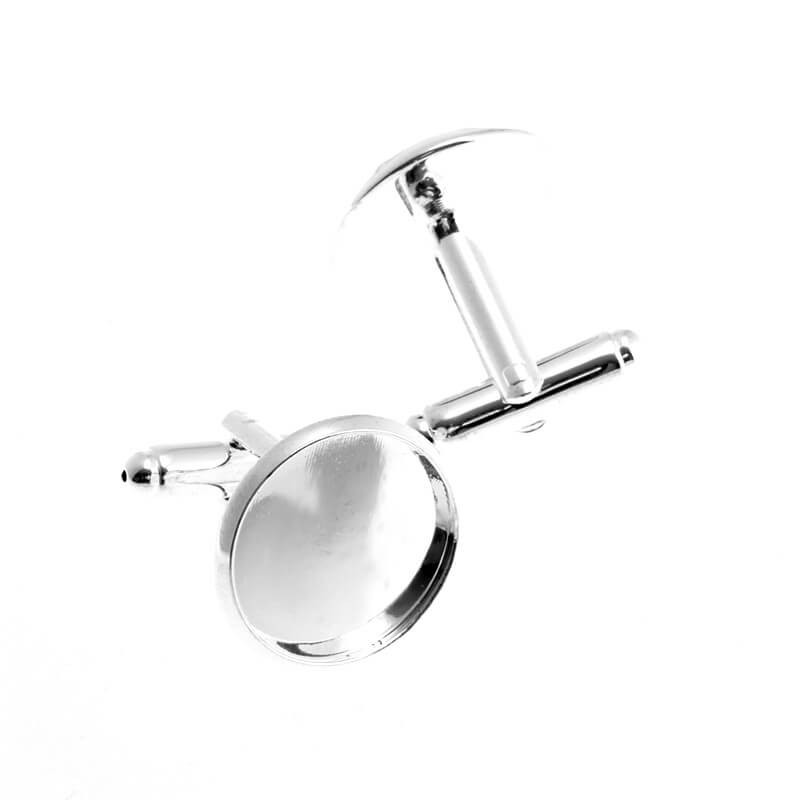 Base of cufflinks for cabochon 16mm silver 20x18mm 2pcs OKSM16SS