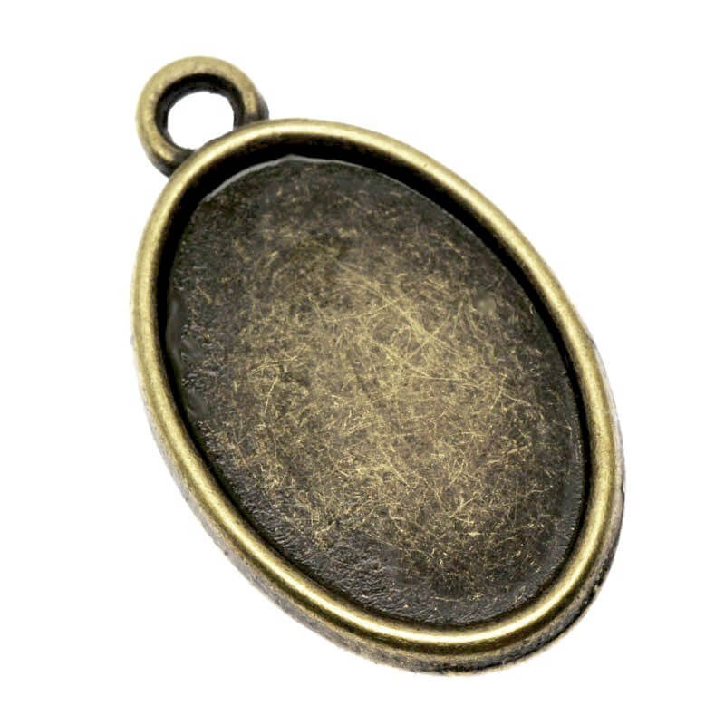 Base of the resin pendant antique bronze 24x19x3mm 1pc OKWI1218AB