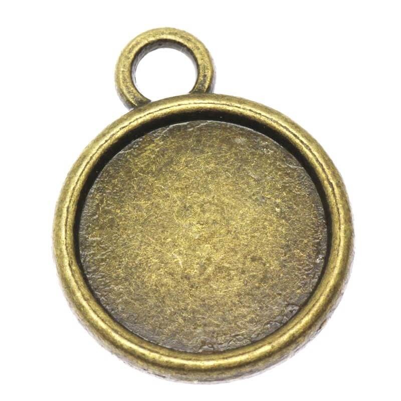 Base of the pendant for cabochons 12mm / double-sided antique bronze 4pcs OKWI12AB
