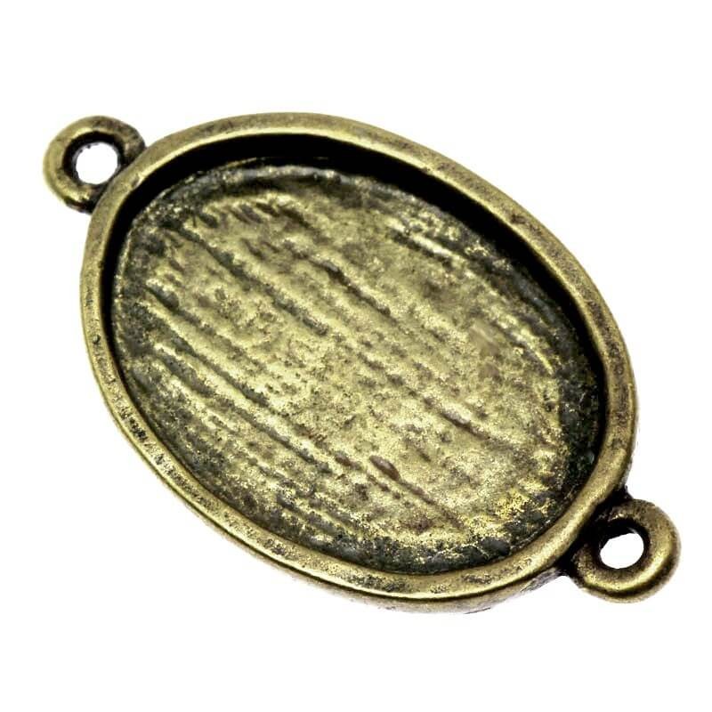 Connecting base for cabochon antique bronze 27x16x2mm 1pc OKWI1318AB