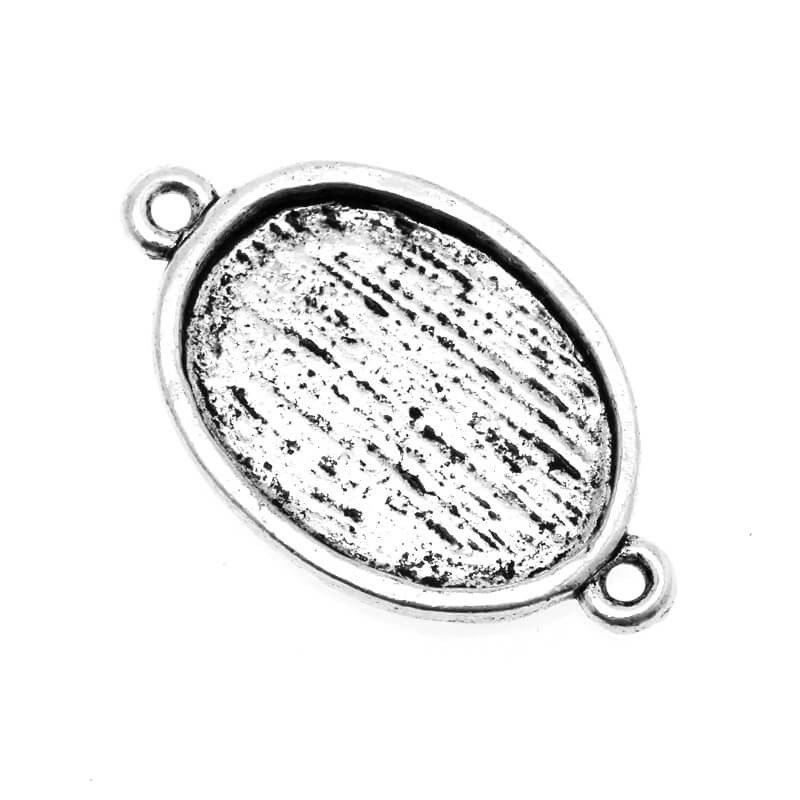 Connecting base for cabochon, antique silver 27x16x2mm, 1 piece OKWI1318AS