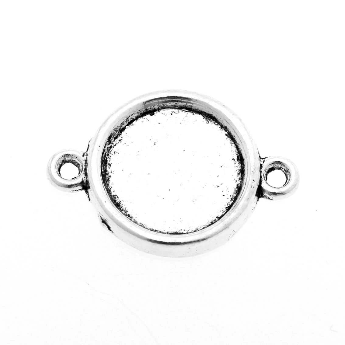 Junction base, antique silver, 26x17x2mm, 1 piece OKWI14AS