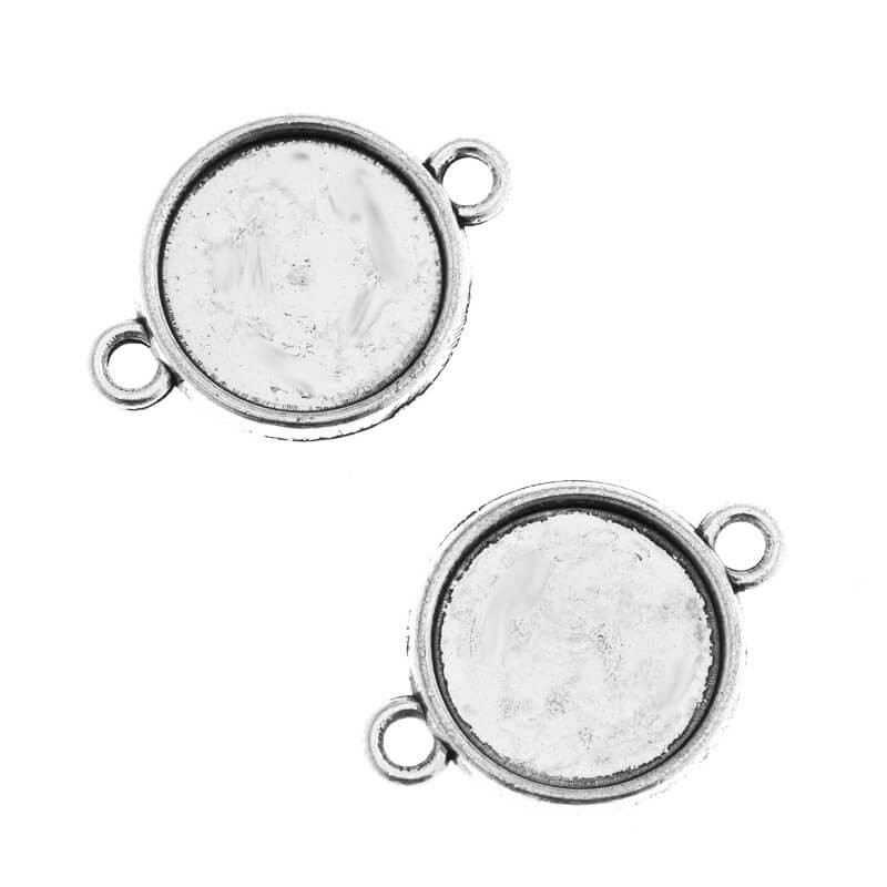 Junction base antique silver 26x17x2mm 2 pcs OKWI14AS1