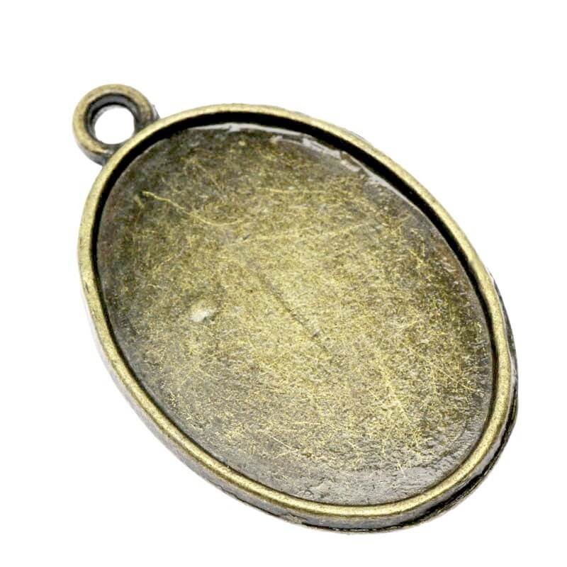 Base of the resin pendant antique bronze 29x19x2mm 1pc OKWI1723AB