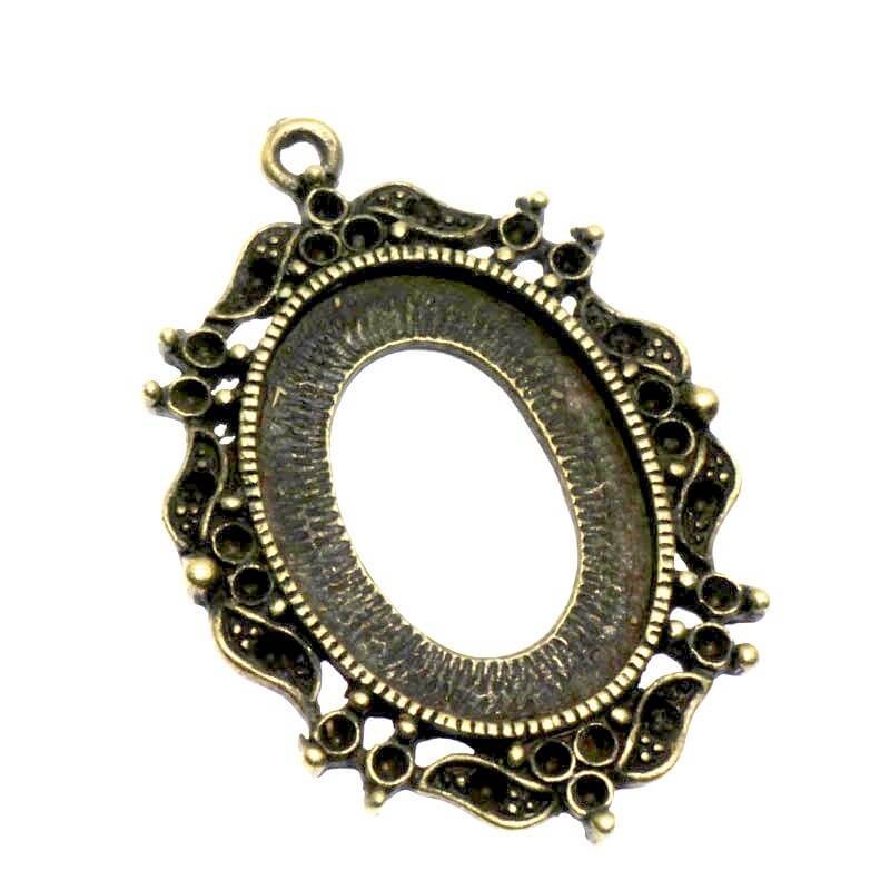 Base of the pendant for cabochon antique bronze 42x29x3mm 1pc OKWI1825AB