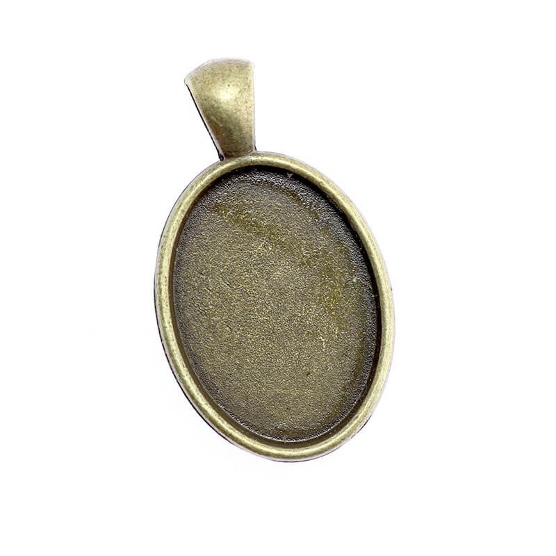 Medallion base antique bronze 36x21x7mm 1pc OKWI1825AB13