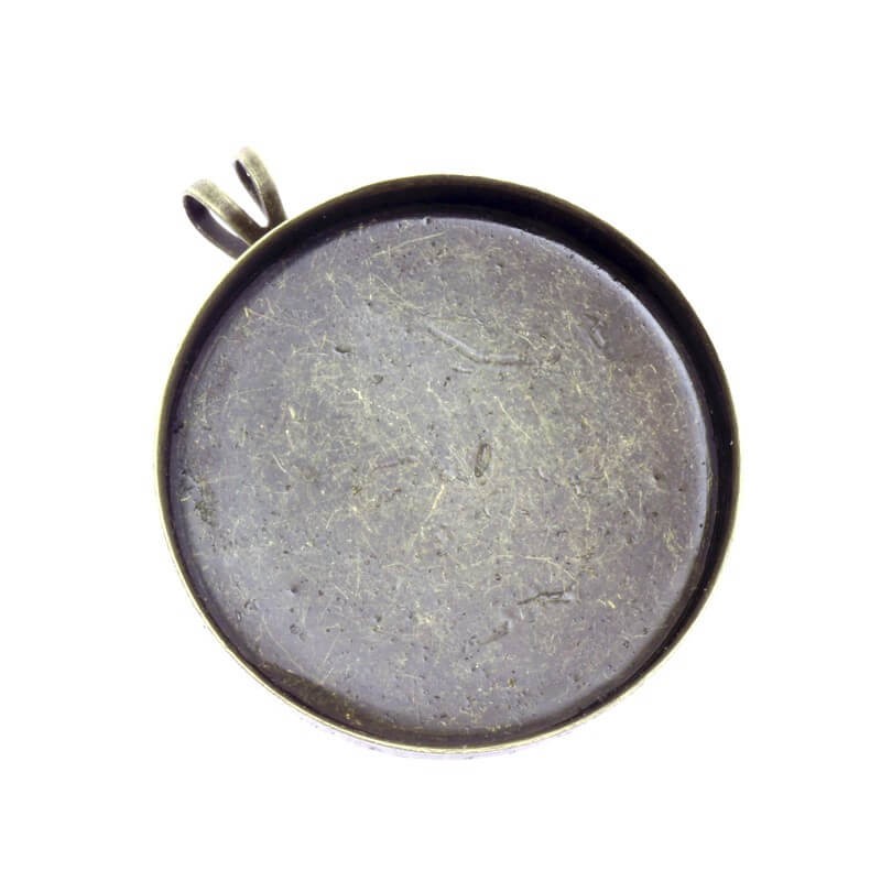Medallion base for cabochon antique bronze 31x26x4mm 1 piece OKWI25AB2
