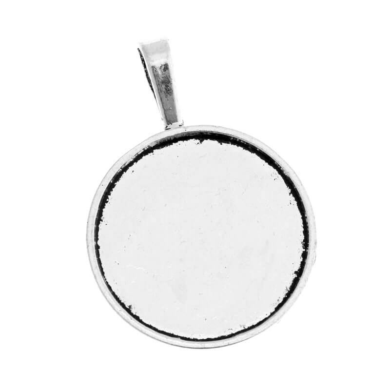 Medallion base for cabochon antique silver 38x27x2mm 1pc OKWI25AS2