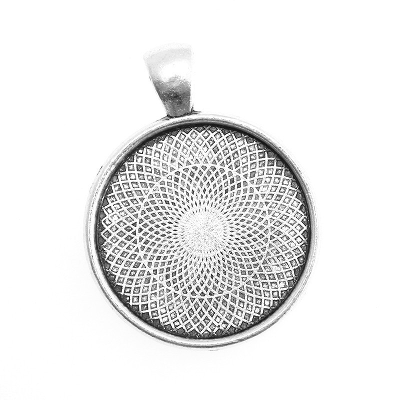 Medallion holder for cabochon antique silver 36x28x3mm 1pc OKWI25AS7
