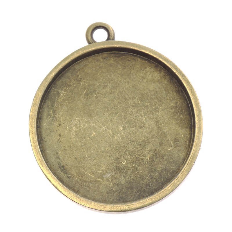 Medallion base for cabochon antique bronze 38x33x3mm 1 piece OKWI30AB1