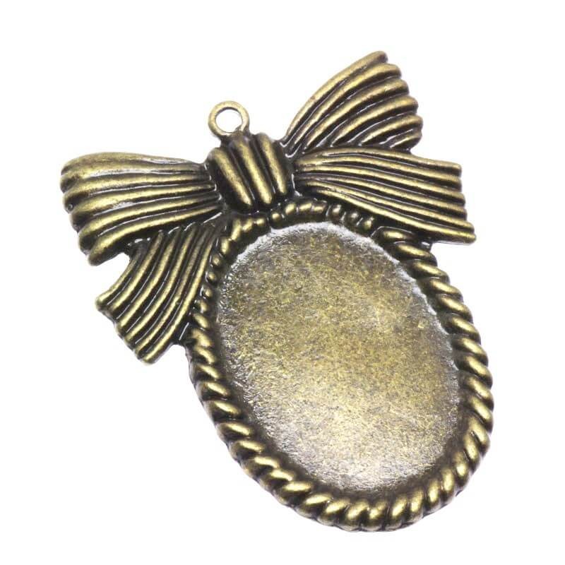Base of the resin pendant antique bronze 47x38x2mm 1pc OKWI2228AB