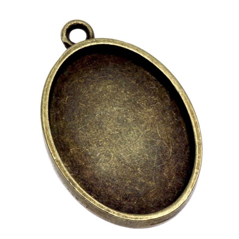 Base of the pendant for resin or cabochon antique bronze 37x25x3mm 1pc OKWI2229AB