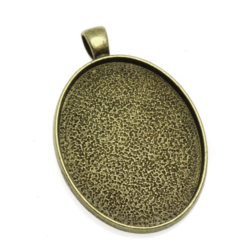 Medallion base for resin antique bronze 49x34x3mm 1pc OKWI3040ABG