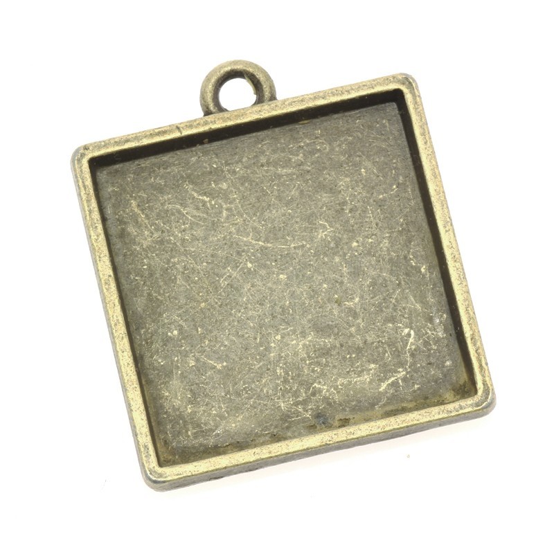 Medallion base antique bronze 35x28x2mm 1 piece OKWIKWAB