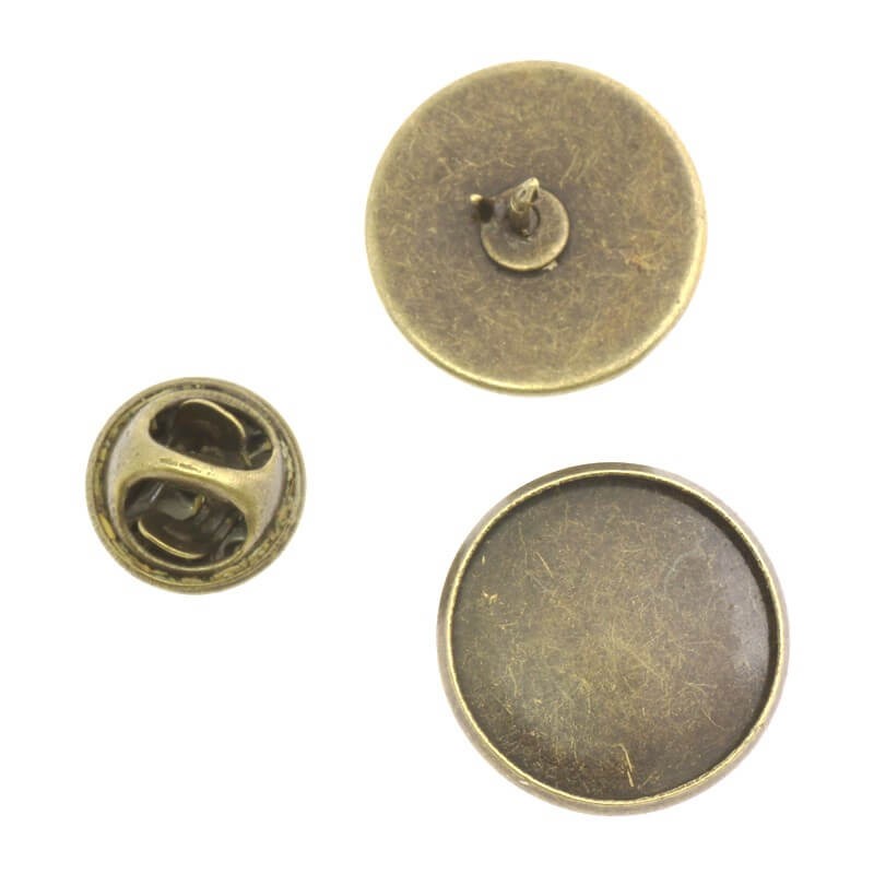 Base pin type pin antique bronze 18x10mm 1pc OKWP16AB