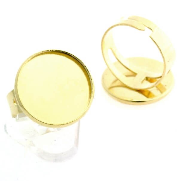 Plated ring base for cabochon 21x20mm 1pc OKPI18KG