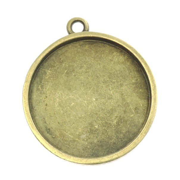 Medallion base for cabochon antique bronze 33x28x3mm 1 piece OKWI25AB3