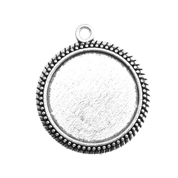 Medallion holder for cabochon antique silver 36x32x3mm 1pc OKWI25AS8
