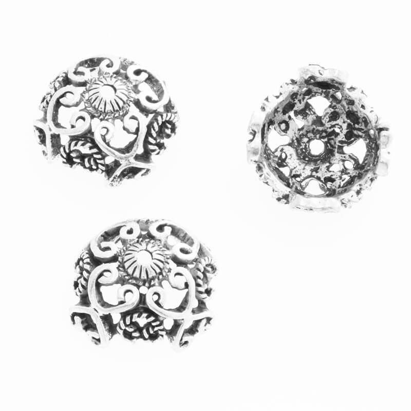 Decorative spacers for caps for beads 2pcs 19x9mm antique silver S0248
