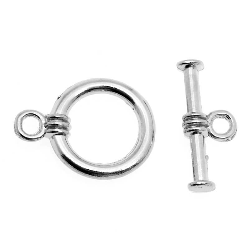 Two piece toggle clasp elegant burnished silver 15x11x1.5 and 20x6x2mm 2pcs SH011