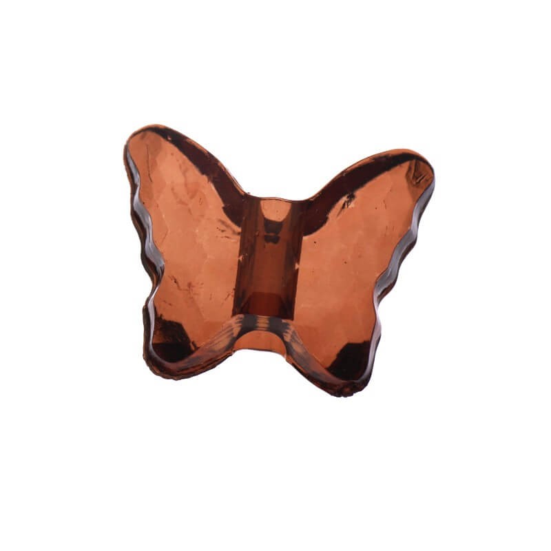 Koralik akrylowy motylek brązowy 12x10x5mm 15szt XYMO014